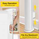 Reinforced 42 Extra Tall Retractable Dog Gate for Doorways, Extends up to 60 Wide, Mesh Baby Gate, Tall Baby Gates with Rods to Prevent Crawling Through Retractable Pet Gate Indoor Outdoor, White