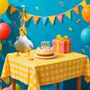 3 x Happy Birthday Porch Goose Outfit, Glitter Hat and Triangular Bandana Set for 23"/ 17'' Goose Costume Clothes for Outdoor Yard Garden Lawn Statues Art Decoration (Yellow)