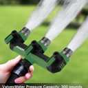 Garden Hose Splitter, 3 Way Hose Splitter, Heavy Duty Water Hose Bib Spigot Splitter, Outdoor Faucet Splitter with Shutoff Valve, T Adapter Connector with 3/4 - Inch GHT Thread (Green)