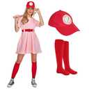 Morph - Pink Baseball Costume - Dottie Baseball Costume - Halloween Costumes For Women - Movie Character Costume Plus Size, Size Large