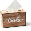 Rustic Wedding Card Box for Reception, Wooden Card Box with Slot for Wedding Decor Party, Birthday, Bridal Shower, Baby Shower and Graduation Party