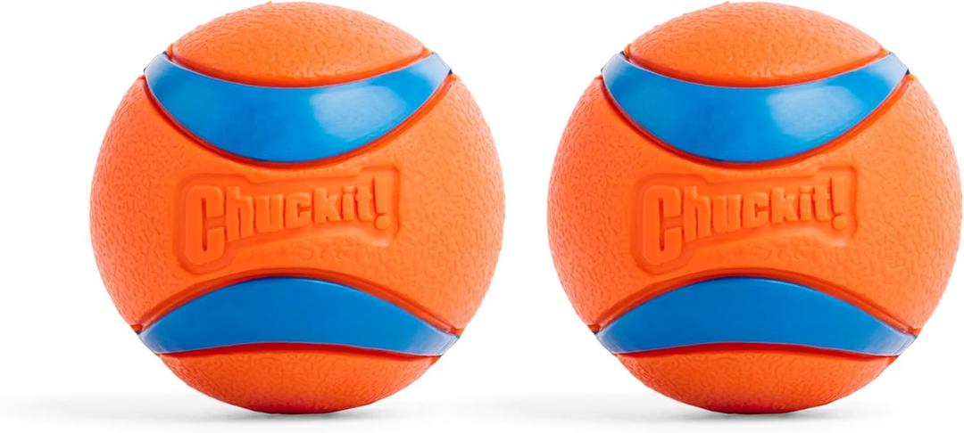 Chuckit! Ultra Ball Dog Toy - Medium Bouncy Fetch Balls For Dogs 20-60 lbs - Made from Durable Rubber - Floating Water Pet Toys - Size Medium - 2.5-inch Diameter - Pack of 4