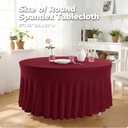 Lakluse 10 Pack Red Round Spandex Tablecloths for 60in Tables, 120 Inch Stretch Fitted Table Skirts, Wrinkle-Free Washable Polyester Covers for Wedding, Banquet & Party
