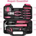 40PCS Tool Set, Small Tool Kit, General Household Tool Box for Home Repair, Ideal Gift Choice (Pink)