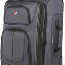 SWISSGEAR Sion Softside Expandable Spinner Luggage Durable Lightweight Travel Suitcase, Dark Grey, Carry-On 21-Inch
