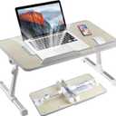 Adjustable Laptop Table with Cooling Fan - Desk for Working, Reading, Writing, Drawing and Eating in Bed, Sofa, Floor, Couch