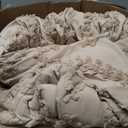 Bedsure Tufted Boho Comforter Set Oversized Queen - Khaki Boho Bed Set, GentleSoft 3 Pieces Farmhouse-Style Embroidery Bedding, Gifts for Woman, Soft Jacquard Comforter for All Seasons (09 - Khaki - Elegant)