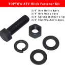 TOPTOW 64008 ATV/UTV 3-Way Hitch Adapter with 2 inch Ball, Bolt-on ATV Hitch Attachments