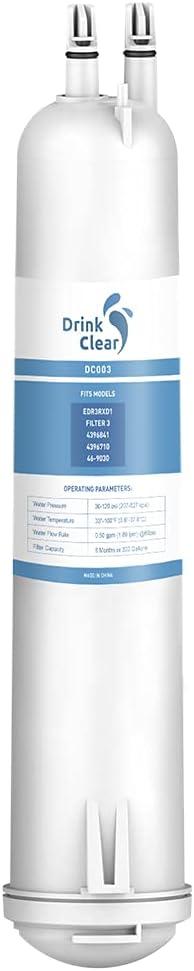 EDR3RXD1 Water Filter Replacement, Compatible with 4396841, Filter 3, 4396710, Kenmore 46-9083, 46-9030 Refrigerator Water Filter, 1 Pack