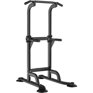SogesHome Power Tower Pull Up Bar and Dip Station, Height Adjustable Dip Stand Exercise Machine for Home Gym, Multi-Functional Free Standing Strength Training Fitness Workout Station (Black)