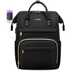 LOVEVOOK Laptop Backpack, 15.6 Inch Professional Womens Purse Computer Bag Nurse Teacher Backpack, Waterproof College Work Bags Carry on Travel Back Pack with USB Port, Black LOVEVOOK Laptop Backpack, 15.6 Inch Professional Womens Purse Computer Bag Nurse Teacher Backpack, Waterproof College Work Bags Carry on Travel Back Pack with USB Port, Black