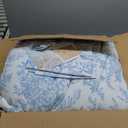 Laura Ashley- King Comforter Set, Cotton Reversible Bedding Set with Matching Sham(s), Farmhouse Home Dcor (Bedford Blue, King)