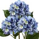 DILATATA 21" Fake Hydrangea Long Stems Silk Hydrangea Flowers for Home Table Centerpieces Artificial Flowers Arrangements Wedding Bouquets DIY Decorations-3Pcs Blue Hydrangeas
