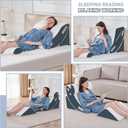 Yojoker 4PCS Orthopedic Bed Wedge Pillow Set for Sleeping, Post Surgery Foam Pillow for Body, Back and Leg Pain Relief, Triangle Adjustable Support Pillow - Acid Reflux Sleeping Pillows Navy