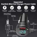 Starlink Mini Car Adapter Cable, 12V-24V USB C Charger 3-in-1 USB-C Port, USB-A Port and DC Male Connector, PD/QC Fast Charging Power Adapter with Digital Display for Trucks, RV (Style D,10 FT)