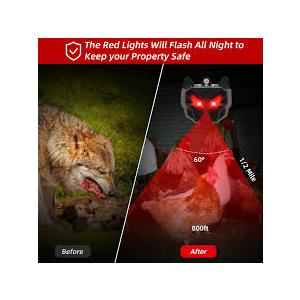 Predator Light Deterrent for Deer, Coyote, Fox, Raccoon, Skunk, Night Sentry for Chicken Coop, Garden, Yard & Farm Protection