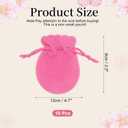 uxcell 10 Pcs Small Velvet Drawstring Pouches, 3.5" x 4.7" Flannel Calabash Shape Drawstring Jewelry Pouches Velvet Jewelry Bags for Wedding Birthday Party Favors, Rose Red