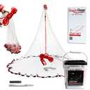 BasicGear Cast Net for Bait Trap Fish, Protected Weights, 4ft Radius with 1/4 inch Mesh for Freshwater and Saltwater, Professional Grade and Upgraded Material, Throw Style