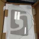 Coffee Table for Living Room Mid Century Modern Center Table with Glass Top and Wood, Transparent/Walnut (36 Inch)