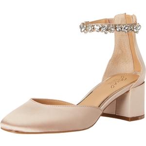 Jewel Badgley Mischka Cathleen Block Heel (9.5, Champagne)