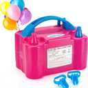 AGPTEK Electric Air Balloon Pump, 110V 600W Rose Red Portable Dual Nozzle Inflator/Blower for Party Decoration