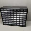 Akro-Mils 64-Drawer Plastic Drawer Storage Cabinet for Garage Organization, Bead Organizer, Building Bricks Storage, Teacher Toolbox, Makeup Organizer, 20" W x 6" D x 16" H, 10164 Black