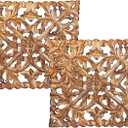 Thanksgiving Gifts Wooden Set of 2 Mandala Design Trivet for Hot Dishes Plates & Pots Holder Hot Pad for Kitchen & Dining Table Décor Cookware Heat Resistant Rustic Decorative Carvings 8 Inches