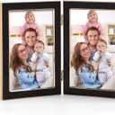 Giftgarden 4x6 Double Picture Frame Black with Tempered Glass Display 4 by 6 Photo, Metal Hinged Folding Frame for Tabletop or Wall