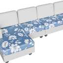 Stretch Couch Covers for L-Shaped Couch Cover & Sectionals with 3 seat Cushion Covers,Floral Print L Shaped Sofa Slipcovers,Washable Soft Wear-Resistant Sofa Protector for Pets