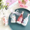 Cunhill 18 Pcs Mini Champagne Bottles Container Bulk Plastic Small Champagne Candy Bottles DIY Favor Mini Candy Jars Wedding Favors for Wedding Bridal Baby Shower Birthday (Clear and Silver)