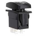 High Low Beam Headlights Rocker Switch, ON Off ON DPDT 7 Pins, 20A 12V 10A 24V DC, with Jumper Wires for Car Boat Truck RV SUV ATV UTV Trailer, Blue