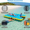 Inflatable Dock with Dog Ramp, 8FT Floating Dog Dock, 6" Thick Heavy-Duty Drop Stitch, Pet Friendly Portable Raft for Adults Pets Pool Beach Boat Lake Float , Easy Climbing 