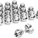 Dynofit 12mmx1.5 Stock Lug Nuts For Escape 2001-2019/Focus 2012-2018/Fusion 2006-2019, One-Piece Style OEM Wheel Nuts Replace for Factory Nut Compatible with Ford Lincoln MKC MKZ, Work on AL/Steel Rim (Silver)