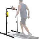 Leinuosen Large Handle Bar for Walking Treadmill Pad Only with Phone Holder and Cup Holder Adjustable Handrail Height from 50 to 67 Inch Comfortable Grip Stainless Steel Frame Overbold Stable