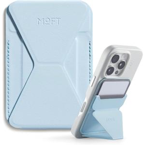 MOFT Magnetic Wallet Stand Compatible with iPhone 16/15/14/13/12 Series, Angle Adjustment & Magsafe Compatible MOVAS Phone Stand, Soothing Mist