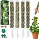 55 Inch Moss Pole Monstera Plant Support, 4 Pack 17 Inch Plant Support Stakes for Indoor Climbing Plants, Stackable Sphagnum Moss Pole Sticks for Garden Potted Planter, Pothos, Philodendron