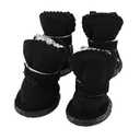 GabeFish Puppy Cute Cozy Warm Anti Slip Winter Boots for Dogs Pets Cats Thicken Fleece Snow Shoes Black X-Large