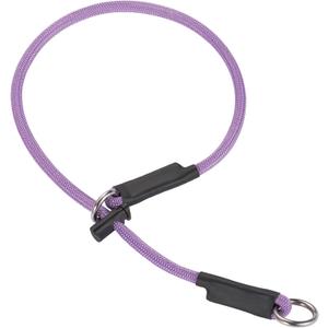 Martingale Dog Collar, 5/16 High-Strength Nylon Rope Slip Collar with Spring-Loaded Adjustable Stopper for Small, Medium & Large Dogs(Light Purple, 26 inch)
