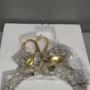 ARMUTCH Silvery and Gold Couple Swan Figurine, 14.5'' x 16.2''