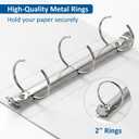 3 Ring Binders, 2" Round Rings 12 Pack, Fits 8.5x11in, View 2 Pocket, White