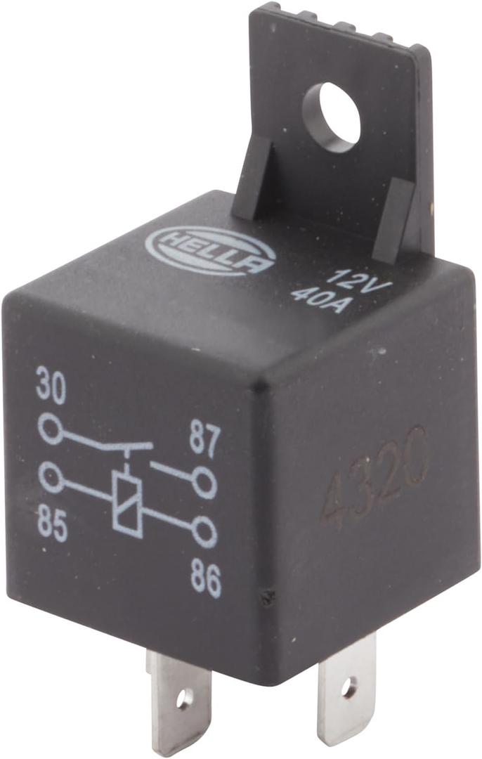 HELLA 965400071 12V, 4 Pin, Mini ISO Relay with Bracket
