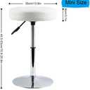 FURWOO Adjustable Swivel Barstool, White, PU Leather, 32cm Diameter, 220lbs Maximum Load
