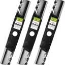Set of 3 High-Lift Mulching Mower Blades 16.65" Replacement for Kubota K5583-34350, Fits 48" Deck Z723 Z724 Z412KW RCK48P Models, 1-1/8" Circle Center Hole