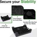 Non-Slip Step Stool for Adults & Seniors  3.4" Low Profile Wide Platform 600lbs Capacity  6 Stability Feet Bed Step for High Beds, Bath & Car  Portable with Handles, Black