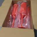 12 Pack Champagne Flutes, 6 OZ Plastic Wine Glasses - Reusable, Elegant for Wedding Reception, Birthday, Toasting, Parties - Vintage Mimosa Stemware with Long Stem, Party Bar Supplies,Vibrant Red