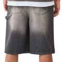Mens Loose Denim Shorts Baggy Casual Wide Leg Mid Jean Jorts Zipper Hip Hop Shorts with Pockets Streetwear (XL)