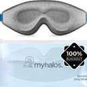 MyHalos Sleep Mask  3D Blackout Eye Mask for Women & Men, Side Sleepers, Zero Pressure Memory Foam Eyelash Friendly, Breathable,Award-Winning Sleep Aid for Travel (Grey, 1 Count (Pack of 1))