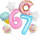 40 inch Large I Was 6 Now Im 7 Birthday Decorations for Girls 6 7 Birthday, 6 7 Balloons 6/7 Birthday Party Decoration Girl 6-7 Theme Birthday Decor for 6 7 Year Old Girl Six Seven Birthay