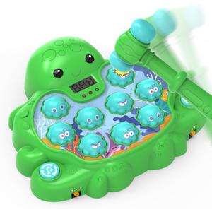 Octopus Vitality Strike Game, Educational Musical Whack-A-Mole Toy with 2 Game Modes, Digital Score Display, Toddler Early Developmental Learning Toy, Fun Birthday Gift for Kids Age 2+ (Green)