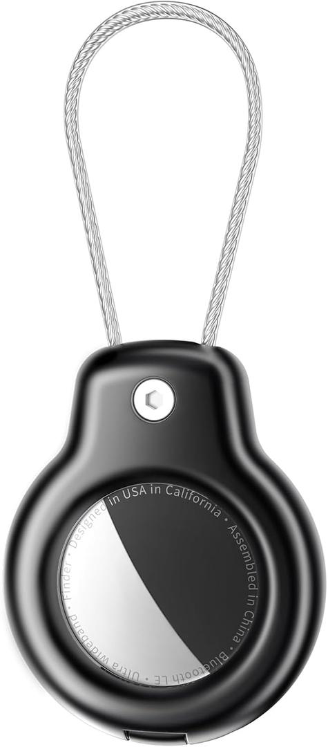 SPGUARD for AirTag Holder Metal Case with Keychain Full Protective Air Tag Cover for Apple Air TagHolder with Wire Cable Luggage Lock Keyring Key Chain Accessories for GPS Item Tracker for Kids